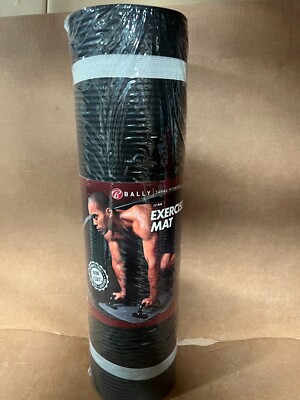 Bally Total Fitness 10MM Fitness Yoga Mat Black One Size Exercise Mat New 