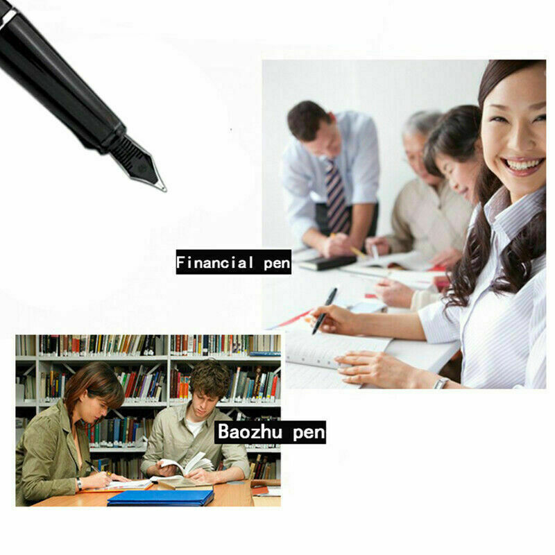 Jinhao 599A Black Medium Nib Fountain Pen Silver Trim 2022 Best ьω {ξ