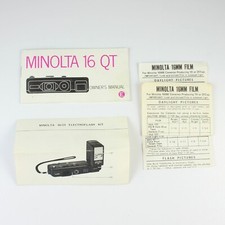 Minolta 16 QT Camera  Electroflash Kit - Instruction Manual Booklet  Pamphlet