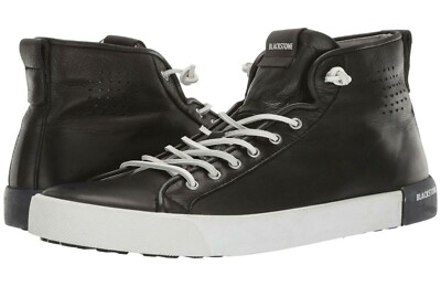 Blackstone Pm43 Handmade BLACK LEATHER Slip-on High Top Sneakers - Main Image