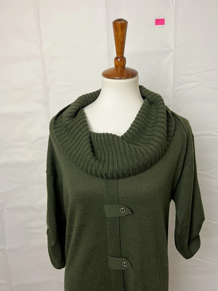 Cynthia Rowley Green Cowl Neck Soft Sweater Women s Sz L eBay