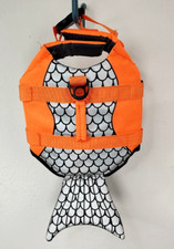 Dog Orange Mermaid Pool Swimming Floatation Adjustable Vest Life Jacket XS