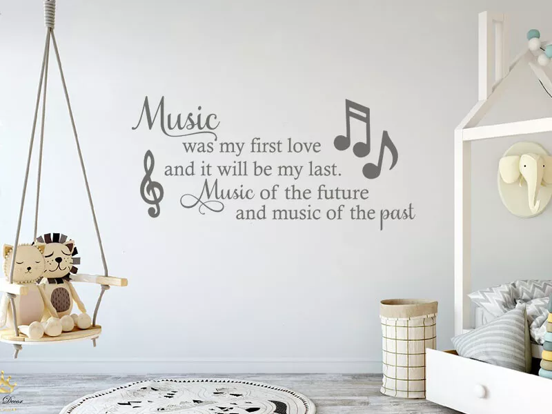 Wall art sticker Music was my first love.. Lyrics, John Miles, vinyl  transfer.