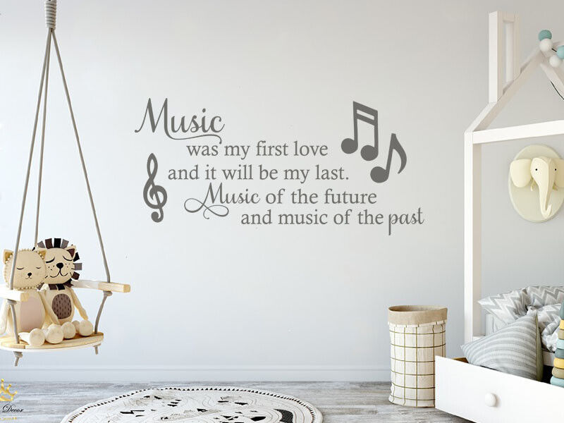 Wall art sticker Music was my first love.. Lyrics, John Miles, vinyl  transfer.