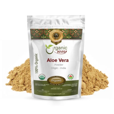 ORGANIC WAY LLC Organic Way Aloe Vera Powder (Aloe barbadensis) - Organic & Kosher Certified