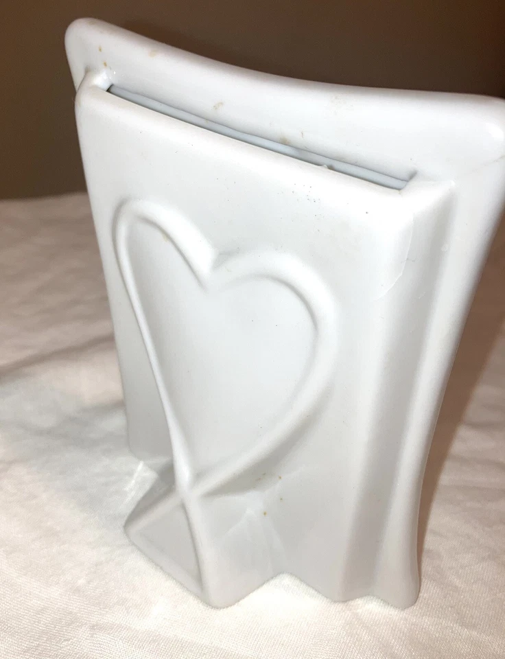 Marco de fotos independiente CORAZÓN en la parte posterior porcelana vintage Foto 4 de 4