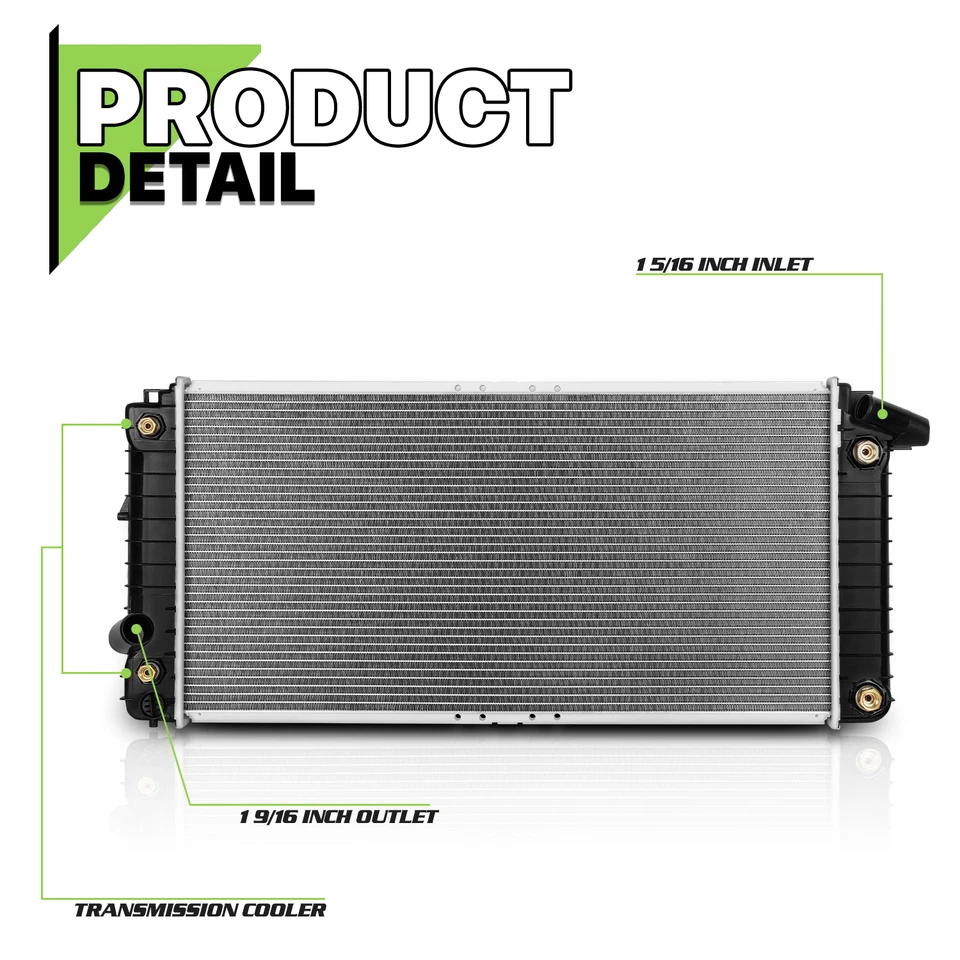 Radiador de aluminio 1482 repuesto OE para 1993-2002 Allante/Deville/Eldorado 4,6 Foto 3 de 4