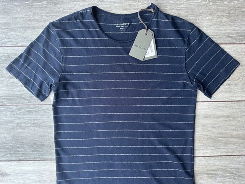ALL SAINTS TRUE NAVY "FIGURE STRIPE" REG FIT S/S T-SHIRT TOP - XS - NEW & TAGS - Picture 4 of 9