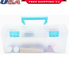 Art Supply Storage Box Lift Out Tray Durable Craft Organizer Portable Tools Case
