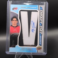 Upper Deck SP Game Used Draft Day Marks Seth Jarvis Auto Patch /35 Hurricanes