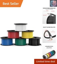 18 Gauge Wire 300ft, 18 AWG Wire 6 Colors 50ft Each Spool, Flexible Silicone ...