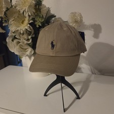 Ralph Lauren Polo Cap Beige One Size Unisex Adjustable Baseball Hat Logo