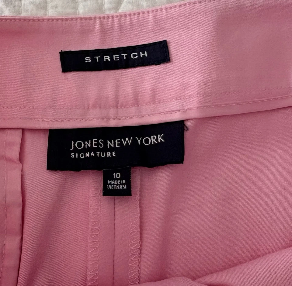 Женские розовые классические шорты-бермуды Jones New York с карманами из хлопка/спандекса размер 10 - Изображение 4 из 4