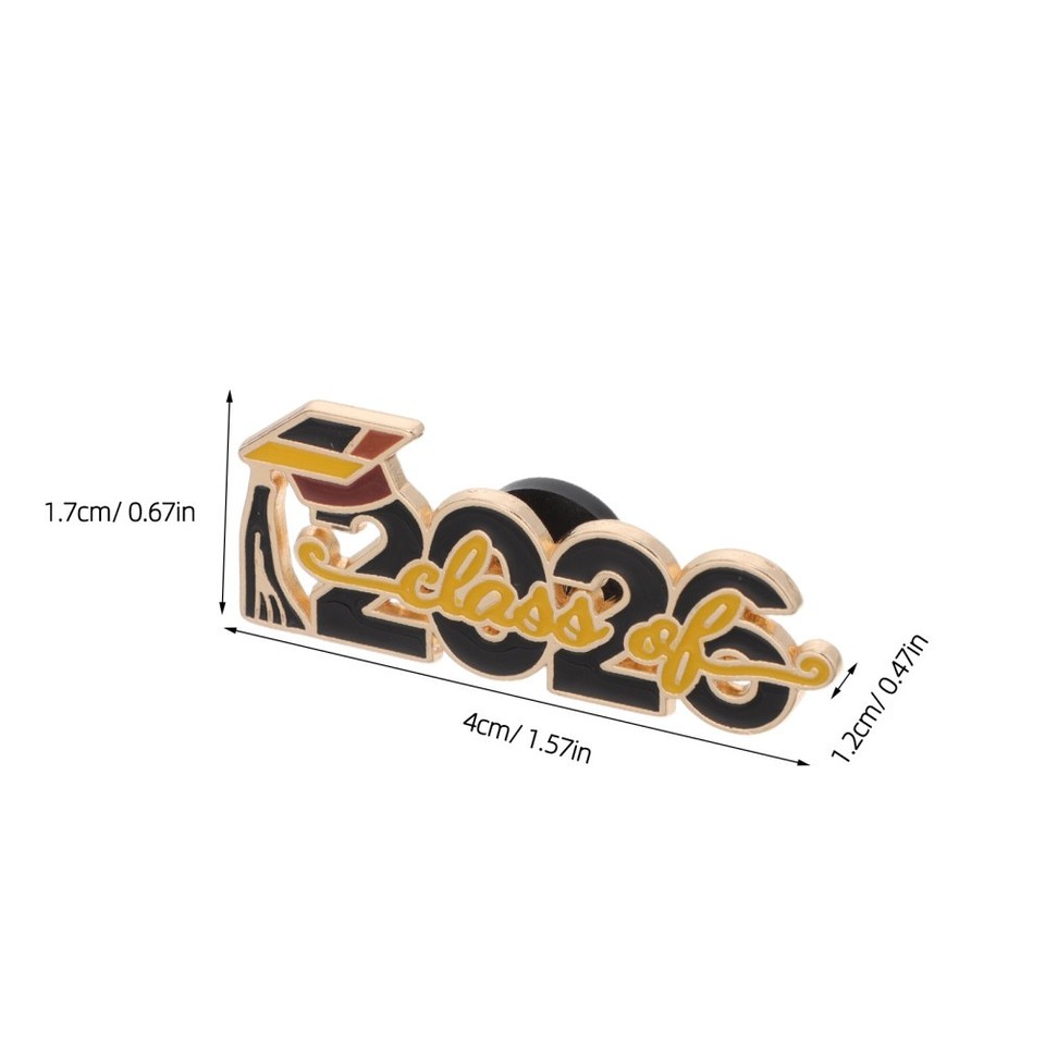 Class of 2026 Graduation Pin Black Zinc Alloy Durable Memorial Brooch ...