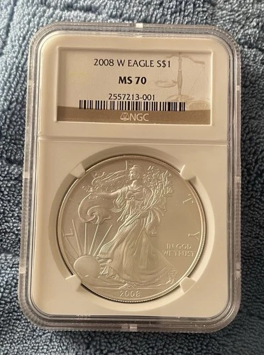 2008 W Burnished Silver Eagle NGC MS 70