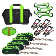 8 Point Roll Back Vehicle Tie Down Kit,with Heavy-Duty Chain Extension on Bot...