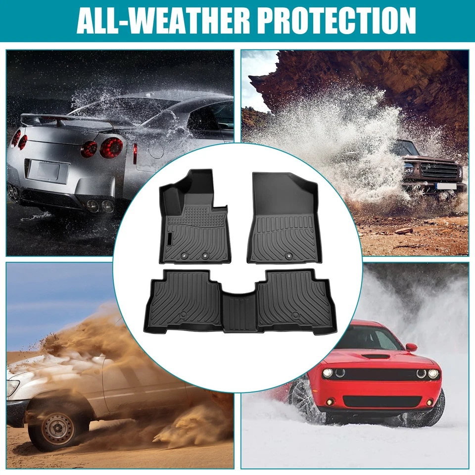 Floor Mats Liner Carpets For 2014-2015 Kia Sorento TPE Rubber All Weather 3PCS Foto 2 de 4