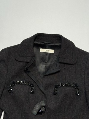 Vintage Prada Fall 2004 Beaded Embellished Hourglass Blazer Jacket