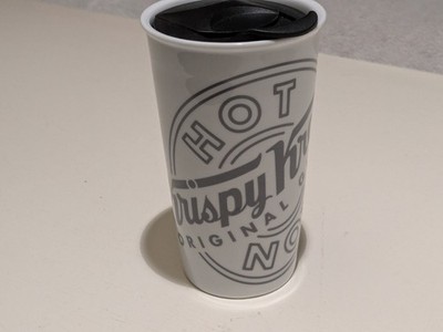 KRISPY KREME Keramik Getränkehalter mit Deckel Kaffeetasse Becher Fast Food Donuts