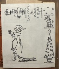 Stampin' Up Celebrate The Season In Style 6pc Retired 2006 wood stamp set NEW