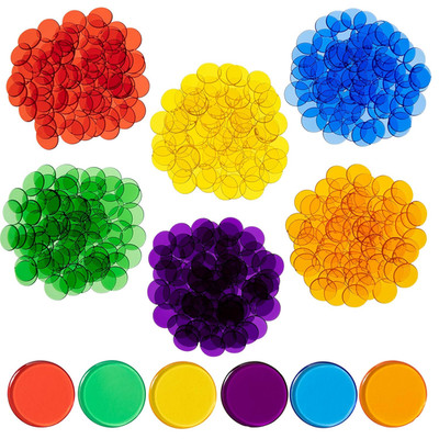 Transparent Counters | Set of 500 | Math Manipulatives for Kids | Assorted Color