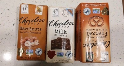 16 Pc Chocolove  Milk Chocolate,Hazelnut Ch, pretzel In Mill Ch, 3.2 oz (90 g)