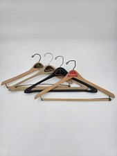 4 Vintage Advertising Hanger Lot / 2 Wooden, 2 Plastic
