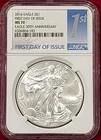 2016 AMERICAN EAGLE 1 OUNCE SILVER DOLLAR GRADED MS70 BY NGS  FIRST DAY OF ISSUE