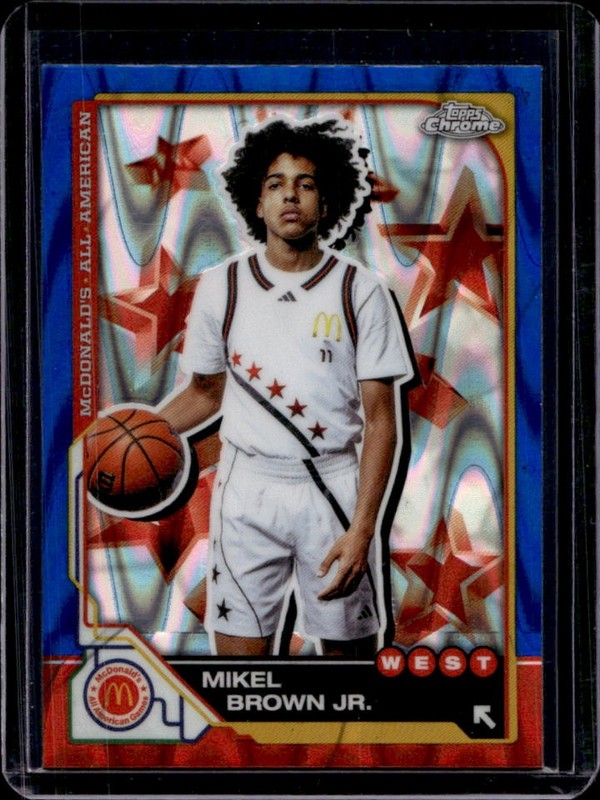 2025 Topps Chrome McDonald's Mikel Brown Jr. Blue RayWave Refractor #9