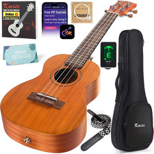 Professional 23Inch Concert Mahogany Ukulele for Adult Beginners with Free Onlin
