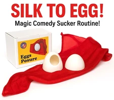 EGGS-POSURE Sucker Silk To Gimmicked Egg Magic Trick Comedy Change Into Real Egg