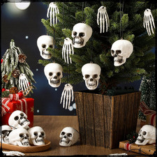 24 Pcs Christmas Skull Hanging Tree Goth Ornament Skull Plastic Mini Christmas S