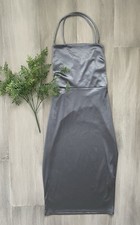 Forever 21 Gray Long Open Back Strappy Dress Size L NWT