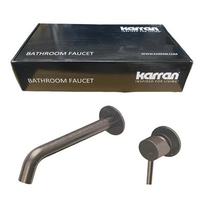 Karran USA KBF610GG Cinox Wall Mounted Centerset Bathroom Faucet Gunmetal Grey