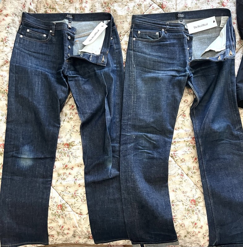 Lot of 2 — A.P.C. New Standard Jeans Mens Size 30 Indigo Blue Denim Button Fly.