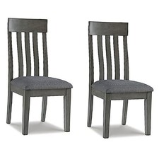 Hallanden Contemporary Dining Upholstered Side Chair, Set of 2, Armless, Grey