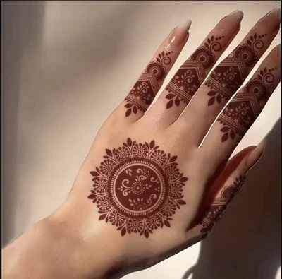 1 Sheet Henna Tattoo Stickers - Mandala, Easy Apply Temporary Mendhi Weddings