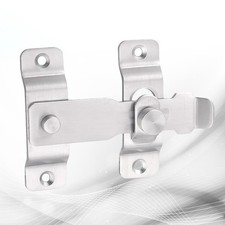 Reusable Stainless Steel Bolt Lock for Door Window Security Silver Finish