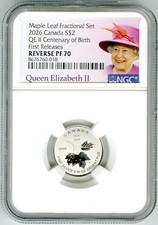 2026 S$2 CANADA QEII CENTENARY SILVER MAPLE LEAF NGC PF70 REV PROOF MINTAGE 3500