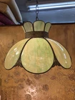 Vintage 1960s.Tiffany Style slag Tulip hanging  lamp