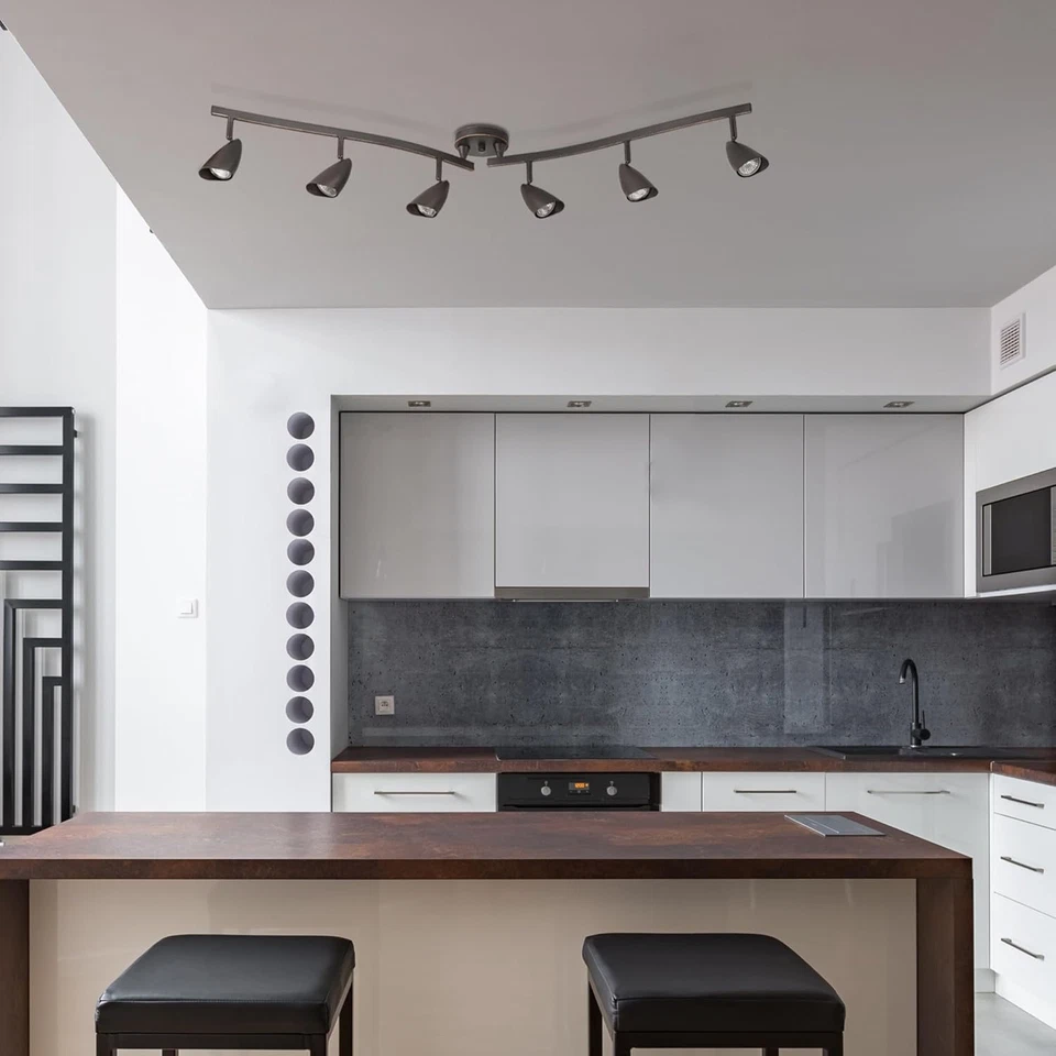 Electric 59376 Grayson 6-Light Adjustable S-Shape Track Lighting, Bronze Color, - Image 3 of 4