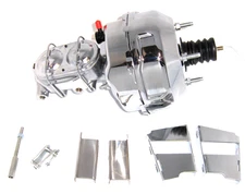 Universal Chrome 9" Dual Power Brake Booster Master Cylinder Bracket Clevis Kit
