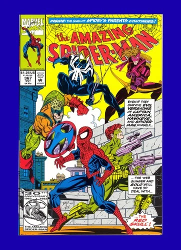 Amazing Spider-Man #367 Red Skull Taskmaster Solo - Bagley Cover 1992 9.8 NM-MT