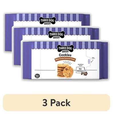 Carob Chip Dog Cookies Baked Treats 13 oz 3 Pack
