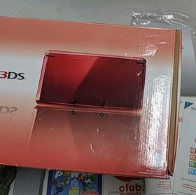 Nintendo 3DS Flame Red Console System Complete in Box w/ Games