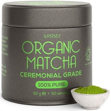 SuperSelf Organic Matcha Powder - Ceremonial Grade & 100% Pure - Smooth Taste &