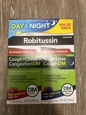 Robitussin Maximum Strength Cough and Nighttime Relief Berry Flavor exp: 2/2027