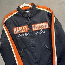 Harley-Davidson Jacket Kids Black Orange Racing Stripes Embroidered Excellent