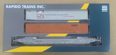 #ad Rapido HO Scale 53#x27; Husky Stack Well Car AOK #73503 With Containers 401055 $75.66