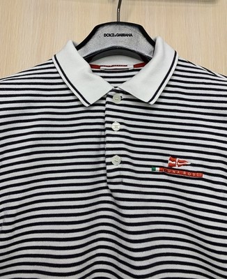 Prada Luna Rossa Yachting Striped Polo T-Shirt Embroidered Logo